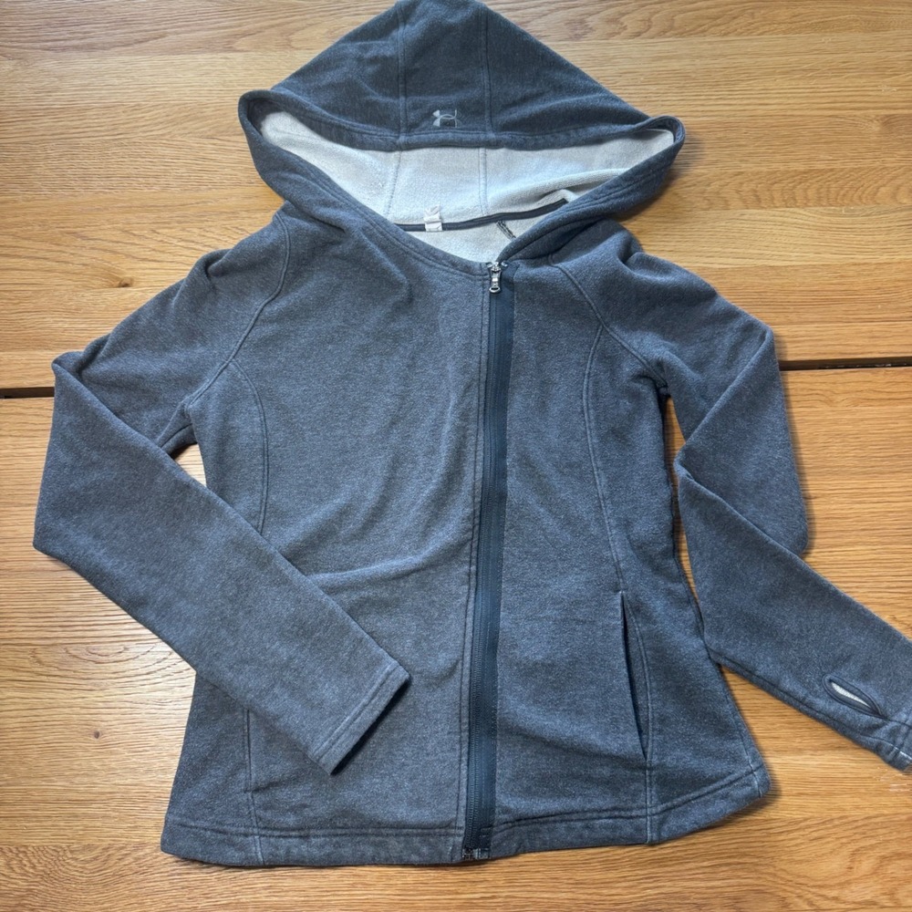 Under Armour Womens Charcoal Gray Asymmetrical Side Zip Hoodie Allseasongear M